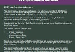 FCMB PAST QUESTIONS