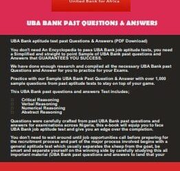 UBA bank past questions