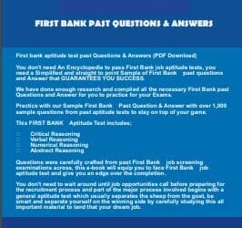 first bank past questions