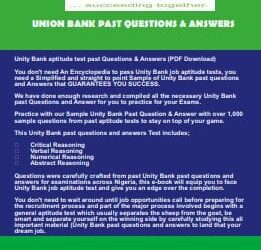 unity bank past questions