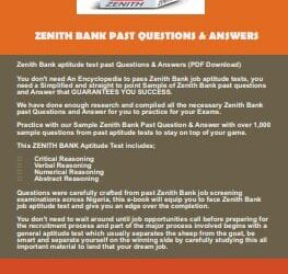 zenith bank past questions