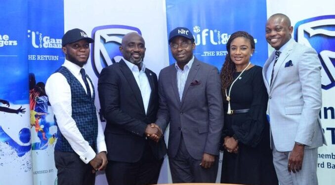 L-R: Chief Strategy Officer, PACE Sports and Entertainment Marketing, Olamide Adeyemo; Head, Global Markets, Stanbic IBTC Bank, Samuel Ocheho; Director, PACE Sports and Entertainment Marketing, Sola Fijabi; Head, Marketing and Communications, Stanbic IBTC, Bridget Oyefeso-Odusami; and Manager, Corporate Communications, Stanbic IBTC, Usman Imanah, at the MoU signing ceremony for Stanbic IBTC’s sponsorship of Higher Institutions Football League (HiFL), held in Lagos, on Wednesday (24/4/2019)