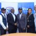 L-R: Chief Strategy Officer, PACE Sports and Entertainment Marketing, Olamide Adeyemo; Head, Global Markets, Stanbic IBTC Bank, Samuel Ocheho; Director, PACE Sports and Entertainment Marketing, Sola Fijabi; Head, Marketing and Communications, Stanbic IBTC, Bridget Oyefeso-Odusami; and Manager, Corporate Communications, Stanbic IBTC, Usman Imanah, at the MoU signing ceremony for Stanbic IBTC’s sponsorship of Higher Institutions Football League (HiFL), held in Lagos, on Wednesday (24/4/2019)