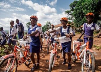 School children in Enugu State with their GTBank CARES bicycle