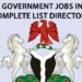 federal government jobs in nigeria