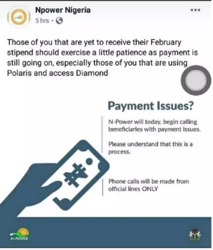 N POWER what to do if you didn’t receive your February stipend