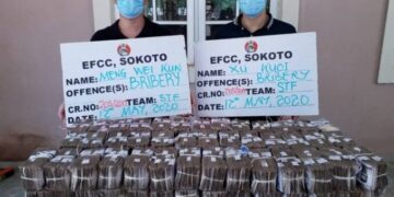 EFCC arrests Two Chinese attempting to bribe officials with Nm cash