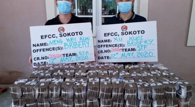 EFCC arrests Two Chinese attempting to bribe officials with Nm cash