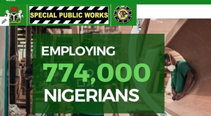 Categories of Special Public Works Programmes