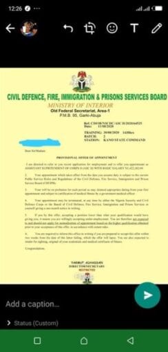 How applicant almost got scammed over a Civil Defence Job 2