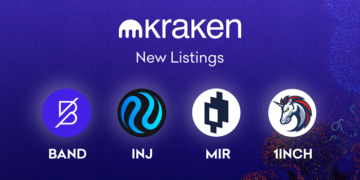 Kraken exchange to list BAND INJ MIR and 1INCH trading starts August 10