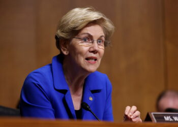 FILE PHOTO: U.S. Senator Warren speaks at a committee hearing in Washington